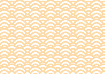 オレンジ色の波模様のベクター背景イラスト 