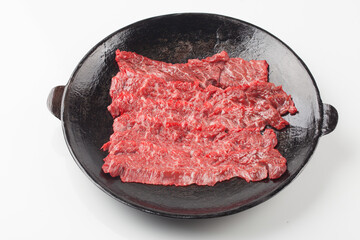   Beef is beef from cows, meat with a soft texture and marbling.