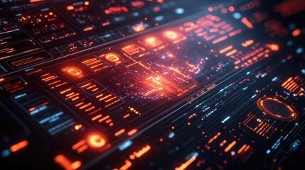 Obraz premium High-Tech Interface Showing Power Grid Data Analysis and Control