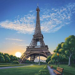 Fototapeta premium eiffel tower city