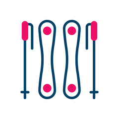 Ski Equipment vector icon