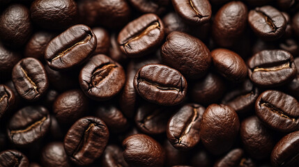 Macro Shot of Roasted Coffee Beans