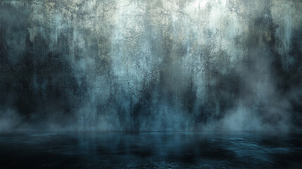 Dark Moody Grunge Wall with Misty Fog