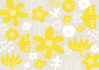 北欧風花柄パターン