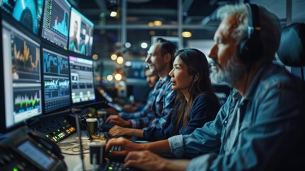 Media Professionals Utilizing Cloud Storage in a Busy Newsroom for Streamlined Multimedia Editing