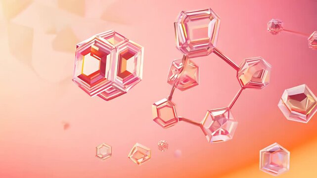 molecule or atom, Abstract structure for Science or medical background, 3d illustration, science, atom, abstract, chemistry, structure, blue, chemical, background