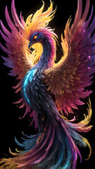 red and black dragon, ai generated fenix