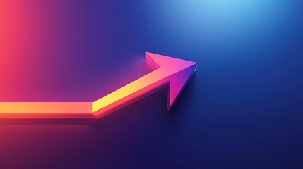 Ascending Arrow: Neon-hued arrow pointing upwards, representing growth, progress, and upward trajectory in a vibrant abstract design.  