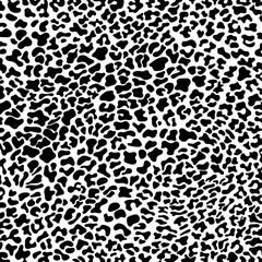 Abstract animal skin leopard, cheetah, Jaguar seamless pattern design. Black and white seamless camouflage background.