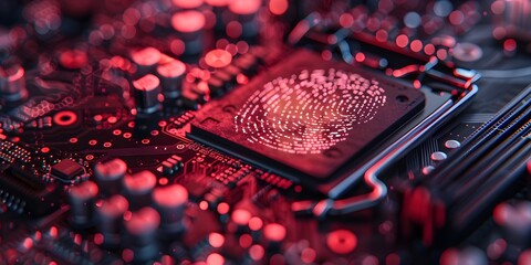 High Digital Fingerprint on Advanced Motherboard Emphasizing Safeguarding of Critical Information