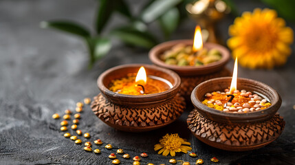 Obraz premium Fireworks on Diwali night. Diwali background