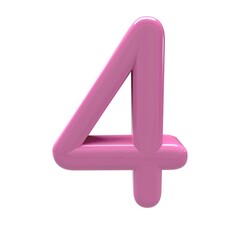 3d  4 number pink alpha design  - 1
