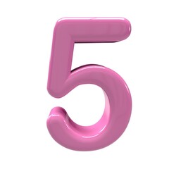 3d  5 number pink alpha design  - 1