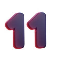 3d 11 number logo design  - 1