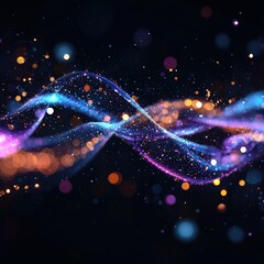 Deep universe theme with shining particle effects on an abstract background