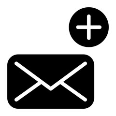 Fototapeta premium new email, add email, create email, new message, add message, create message, communications solid or glyph icon