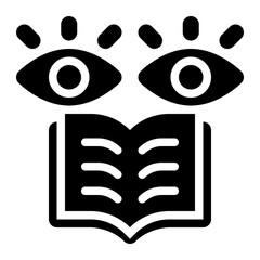 reading, book, viewing, learning, study, read solid or glyph icon
