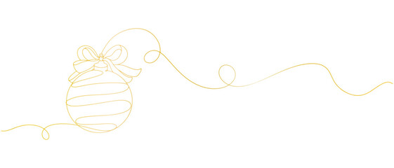 Ball Christmas tree line art illustration vector style with transparent background.eps