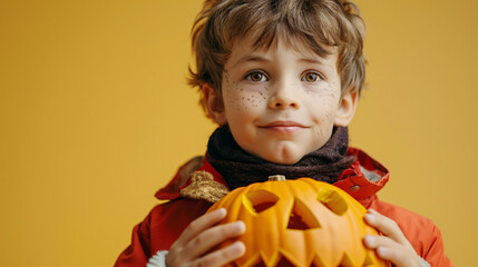 Naklejka premium Spooky Halloween Night. Eerie Pumpkin Lanterns and Ghostly Figures