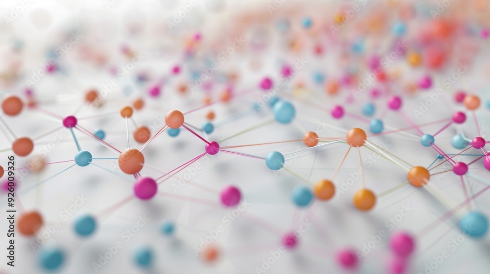 Poster data visualization with connected lines and dots.