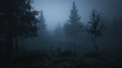 Obraz premium Foggy atmosphere with mysterious lighting.