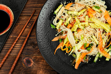Enoki mushroom spicy salad.