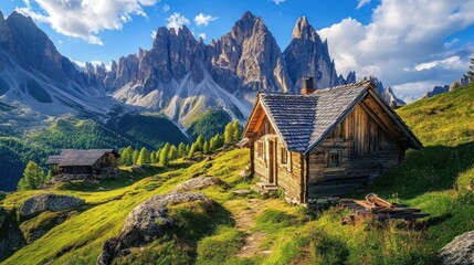 Secluded Cabin Nestled Amidst Majestic Mountain Peaks