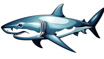 Obraz premium Big shark has a text area, on a transparent background.