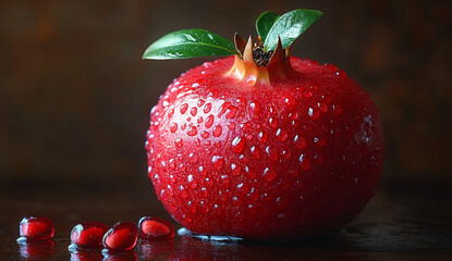 Juicy pomegranate. An advertising photo.