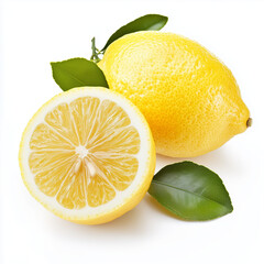 Yellow Lemon, Isolated on white background