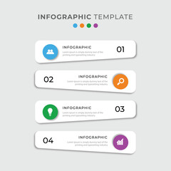 4 Step flat business infographic template