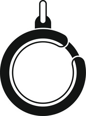 Black round carabiner for keychain showing locking mechanism