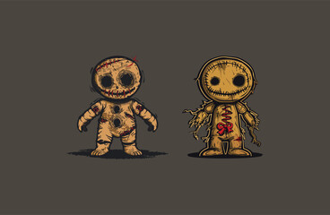Creepy voodoo doll design vector illustration