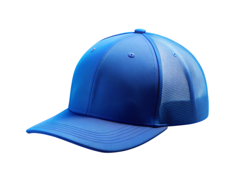 blue baseball cap mockup isolated on transparent background