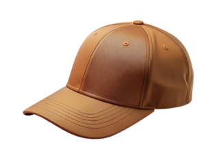 brown baseball cap mockup isolated on transparent background