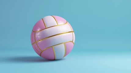 Volleyball and netting On the background of the volleyball court