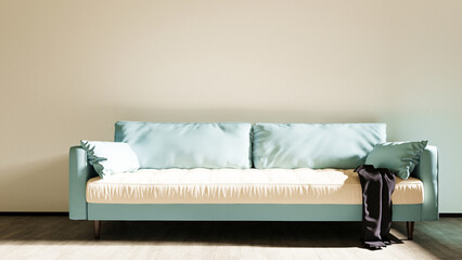 part of the empty room with the sofa 3d