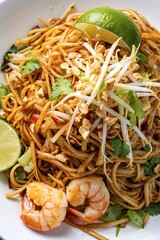 Pad Thai - stir-fried rice noodles with shrimp
