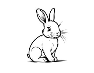 Drawing of a cute little rabbit to color.