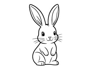 Obraz premium Drawing of a cute little rabbit to color.