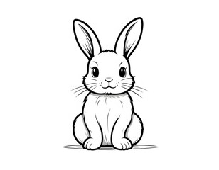 Obraz premium Drawing of a cute little rabbit to color.