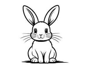 Fototapeta premium Drawing of a cute little rabbit to color.