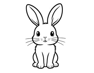 Obraz premium Drawing of a cute little rabbit to color.