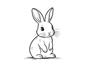 Obraz premium Drawing of a cute little rabbit to color.