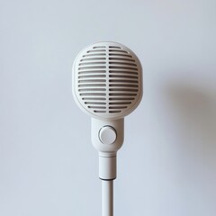 Fototapeta premium Close up of retro microphone on an isolated white background