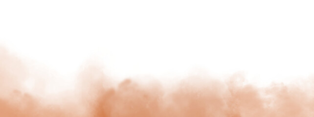 Orange color Fog or smoke isolated transparent background. White vector cloudiness, mist or smog background. PNG image