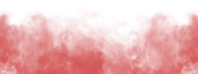 Red Color Fog or smoke isolated transparent background. White vector cloudiness, mist or smog background. PNG image