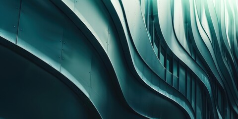 Close-up of a modern architectural facade showcasing smooth, flowing curves in a contemporary design