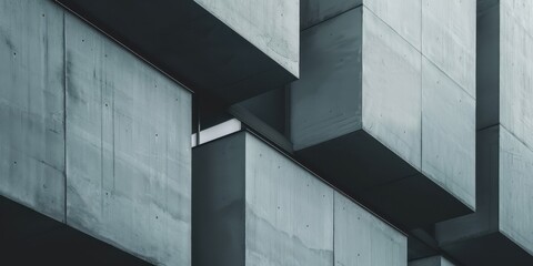 Obraz premium Close-up of modern architectural facade with abstract geometric shapes in a contemporary design