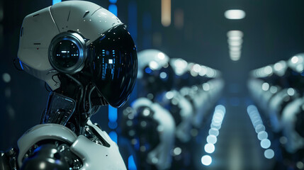 Fototapeta premium AIを搭載した警備ロボットのイメージ